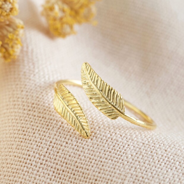 Gold 2025 feather ring