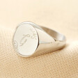 Lisa Angel Personalised Initial Stainless Steel Oval Signet Ring