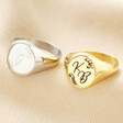 Lisa Angel Ladies' Personalised Initial Stainless Steel Oval Signet Ring