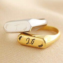 Personalised Stainless Steel Bar Signet Ring