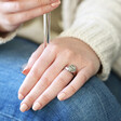 Model Wearing Lisa Angel Engraved Personalised Stainless Steel Oval Signet Ring