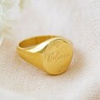 Lisa Angel Personalised Gold Stainless Steel Oval Signet Ring