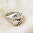 Lisa Angel Personalised Stainless Steel Oval Signet Ring