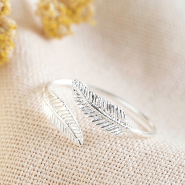 Sterling Silver Double Feather Ring