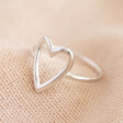 Lisa Angel Sterling Silver Heart Outline Ring