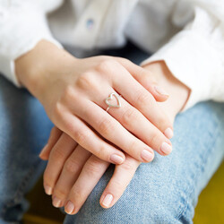 Sterling Silver Heart Outline Ring