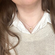 Model Wearing Lisa Angel Ladies' Bee and Daisy Pendant Necklace in Gold