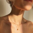 Lisa Angel Orange Pendant Necklace in Gold on Model