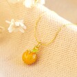 Lisa Angel Cute Tiny Orange Pendant Necklace in Gold