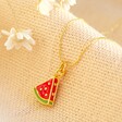 Lisa Angel Cute Tiny Watermelon Pendant Necklace in Gold