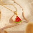 Lisa Angel Ladies' Tiny Watermelon Pendant Necklace in Gold