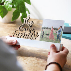 Personalised Family Name Cut Out Wording 4" x 4" Photo Frame