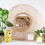 Large Round Rattan Mirror