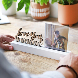 'Love You Grandad' Cut Out Wording 4" x 4" Photo Frame