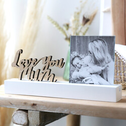 Personalised Love You Cut Out Wording 4" x 4" Photo Frame