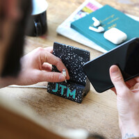 Personalised Block Initials Terrazzo Phone Stand