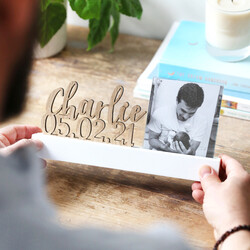 Personalised Cut Out Wording 4" x 4" Photo Frame