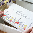 Personalised Wildflower Medium White Wooden Box