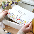 Personalised Wildflower Medium White Wooden Box Hamper