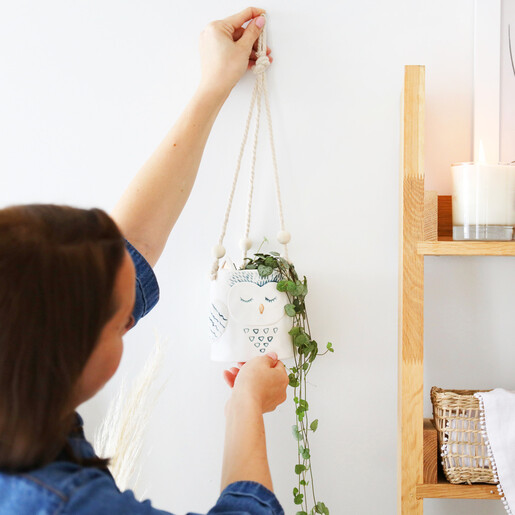 Lisa Angel Ceramic Owl Hanging Planter
