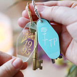 Personalised Birth Flower and Initials Acrylic Keyring