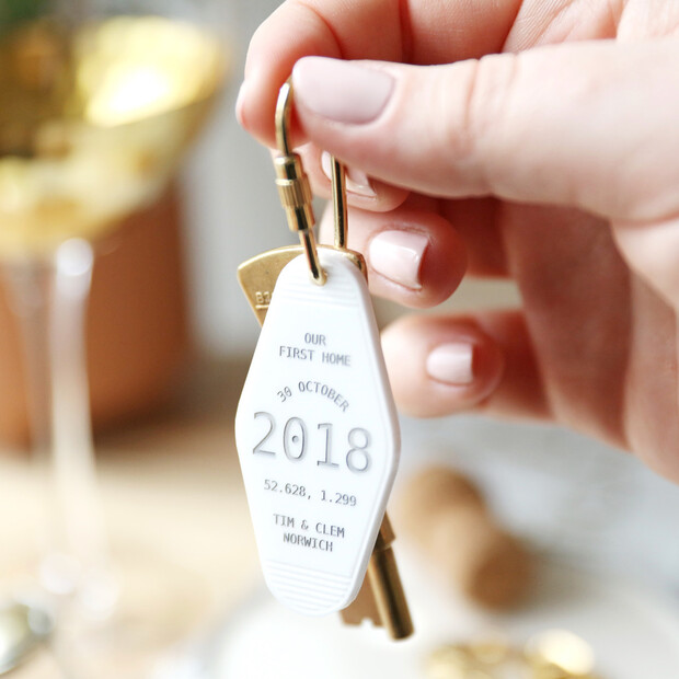 Personalised Date and Coordinates Acrylic Keyring Personalised Date and Coordinates Acrylic Keyring