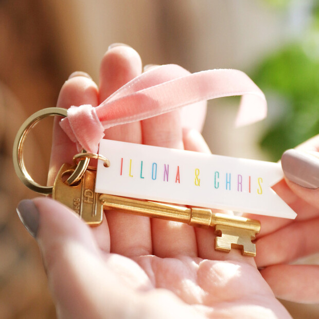 Personalised Hand-Painted Acrylic Flag Keyring Personalised Hand-Painted Acrylic Flag Keyring