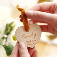 Lisa Angel Engraved Personalised Wooden Heart Hanging Decoration