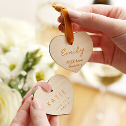 Personalised Wooden Heart Hanging Decoration