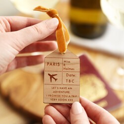 Personalised Wooden Ticket Hanging Decoration