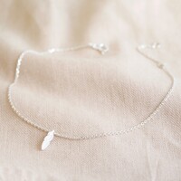 Sterling Silver Feather Charm Anklet
