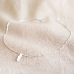 Sterling Silver Feather Charm Anklet