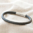 Lisa Angel Men's Navy Personalised Antiqued Leather Bracelet