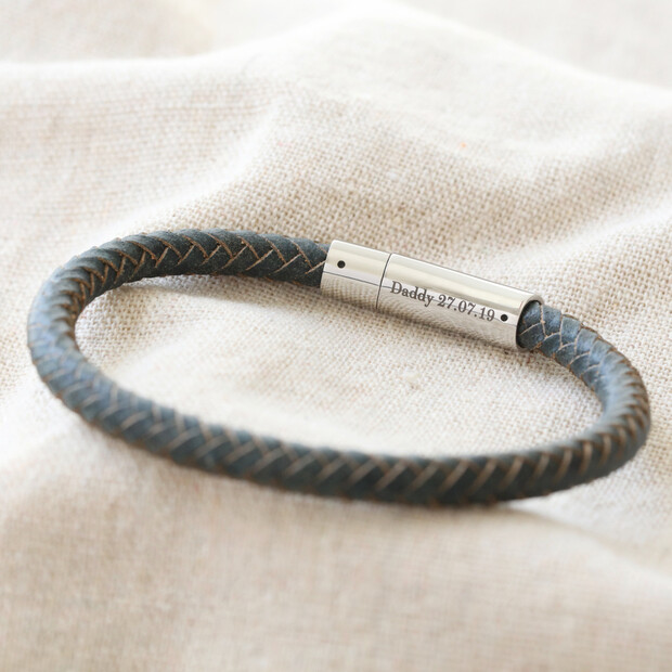 Men's Personalised Antiqued Leather Bracelet | Lisa Angel