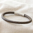 Lisa Angel Men's Brown Personalised Antiqued Leather Bracelet