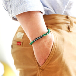 Men's Personalised Semi-Precious Stone Initial Bracelet