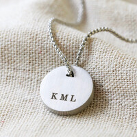 Men's Personalised Stainless Steel Disc Pendant Necklace
