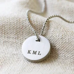 Men's Personalised Stainless Steel Disc Pendant Necklace