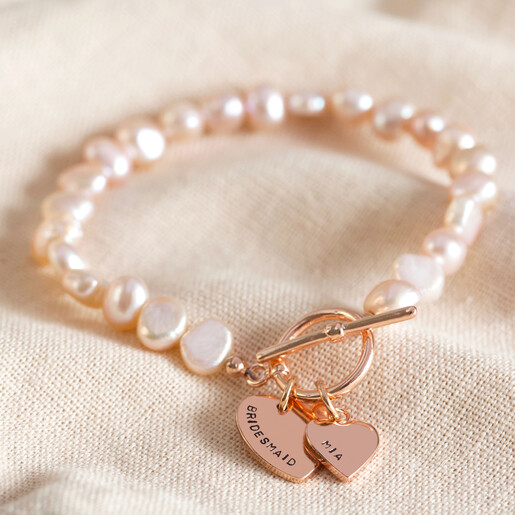 Rose gold plated bracelet Tender salmon pearl | Majorica Pearls