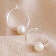 Lisa Angel Ladies' Silver Freshwater Pearl Hoop Earrings
