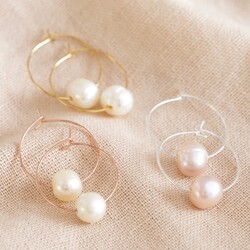 Freshwater Pearl Hoop Earrings