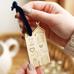 Heart Stud Earrings on Personalised Wooden House