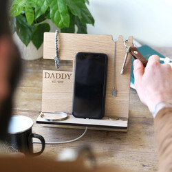 Men's Personalised Message Wooden Accessory Stand