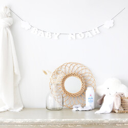 Personalised Acrylic Name and Cloud Bunting