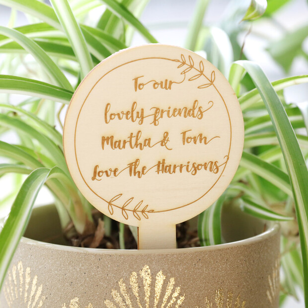 Personalised Engraved Wooden Plant Sign Personalised Engraved Wooden Plant Sign