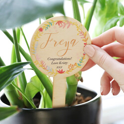 Personalised Floral Wooden Plant Sign
