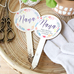 Personalised Floral 'Nana' Wooden Plant Sign