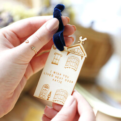 Personalised Wooden House Hanging Decoration