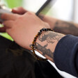 Lisa Angel Men's Malachite Personalised Semi-Precious Stone Initial Bracelet on Model