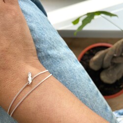Sterling Silver Feather Charm Bracelet